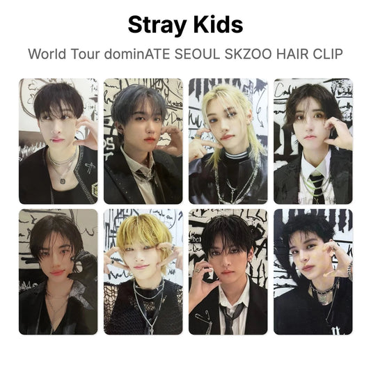 Stray Kids DominATE SKZOO Hair Clip Photocards